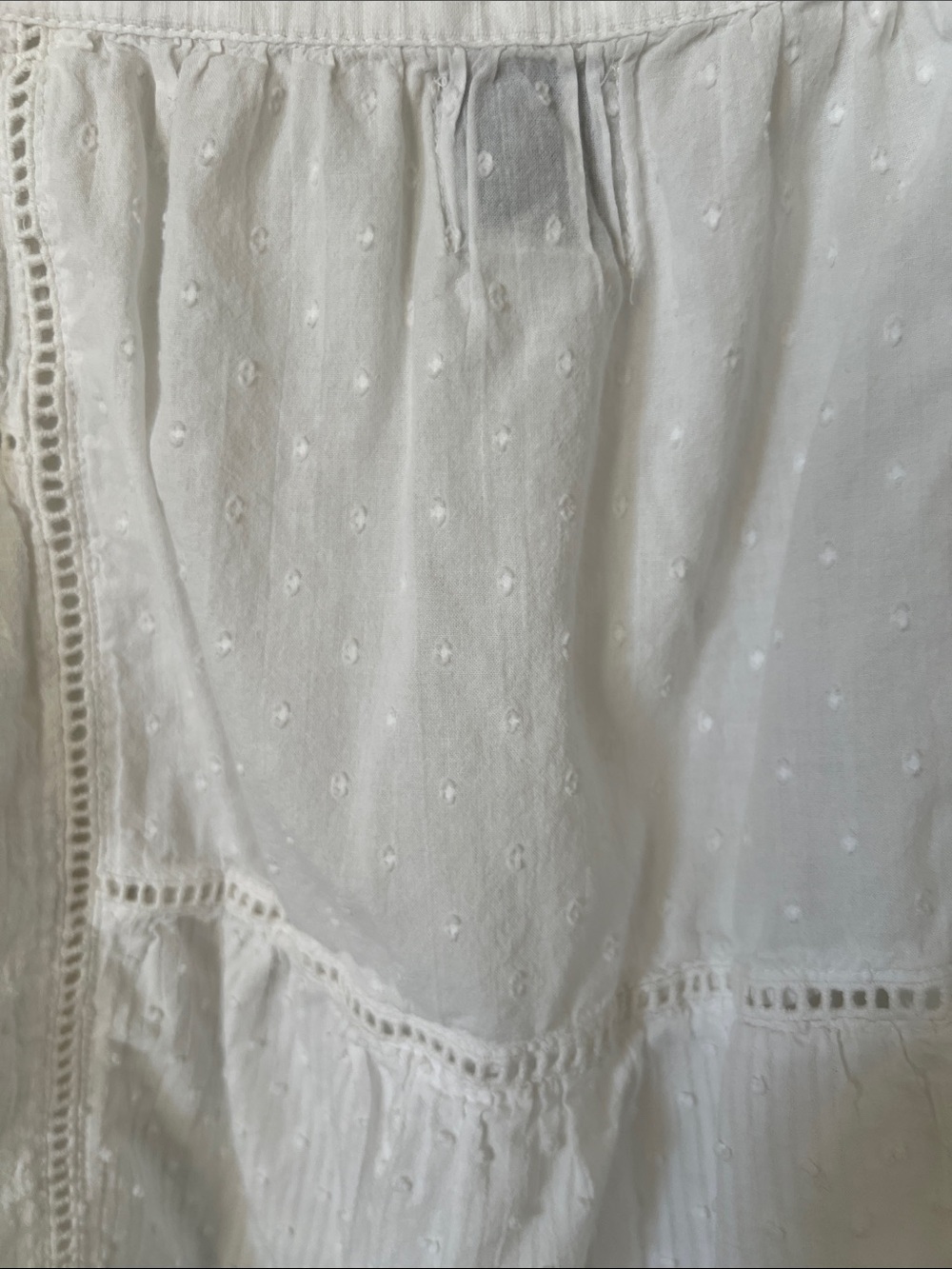 White Eyelet Button-Front Ruffle Strap Tank - Picture 7 of 10